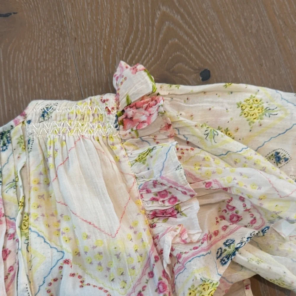 LoveShackFancy Multicolor Floral Ruffle Dress - Picture 10 of 10